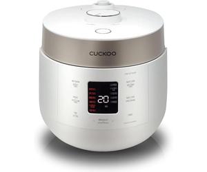 CUCKOO CRP-ST0609FW - Arrocera y calentador para 6 tazas (crudas) y 12 tazas (cocidas) de doble presión con revestimiento antiadherente, 16 opciones de menú, 3 guías de voz, automático