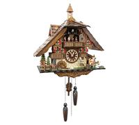 Cuckoo-Palace Reloj de Cuco alemán de la Selva Negra con Movimiento de Cuarzo 42cm de Altura