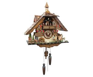 Cuckoo-Palace Reloj de Cuco alemán de la Selva Negra con Movimiento de Cuarzo 42cm de Altura