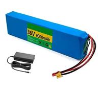 CUCKQUIC Batería de Iones de Litio de 36 V, 9 Ah, 10S3P, para Scooter eléctrico, con BMS y Cargador Integrados, para Scooter eléctrico de 750 W, 500 W, 350 W y 200 W. XT60