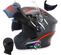 CUCKQUIC Casco abatible con Bluetooth, Casco Integral para Motocicleta, certificación ECE/Dot, Doble Espejo antivaho, antiviento, Ligero para Mujer y Hombre. M,XXL=63-64cm