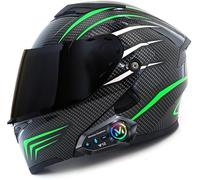 CUCKQUIC Casco abatible con Bluetooth, Casco Integral para Motocicleta, certificación ECE/Dot, Doble Espejo antivaho, antiviento, Ligero para Mujer y Hombre. P,XL=61-62cm