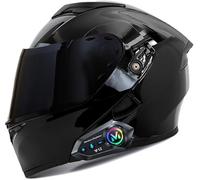CUCKQUIC Casco abatible con Bluetooth, Casco Integral para Motocicleta, certificación ECE/Dot, Doble Espejo antivaho, antiviento, Ligero para Mujer y Hombre. E,M=57-58cm