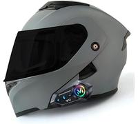 CUCKQUIC Casco abatible con Bluetooth, Casco Integral para Motocicleta, certificación ECE/Dot, Doble Espejo antivaho, antiviento, Ligero para Mujer y Hombre. K,XL=61-62cm