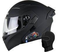 CUCKQUIC Casco De Moto Modular con Bluetooth, Abatible, Integral, Homologado por La ECE, con Altavoces De Doble Visera, Ligero, Antivaho Y Ventilado, para Hombres, Mujeres Y Viajeros. C,L=59~60CM