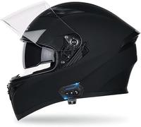 CUCKQUIC Casco Integral De Motocicleta con Bluetooth, Homologado por La ECE, con Doble Visera Y Micrófono para Adultos, Hombres Y Mujeres. D,XXL(63~64cm)