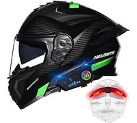 CUCKQUIC Casco Motocicleta Abatible con Bluetooth - Cascos Motocicleta Modulares Doble Visera - Micrófono con Altavoz Doble Manos Libres Y Respuesta Automática Sin Ruido Aprobado ECE/Dot B,L(59-60cm)