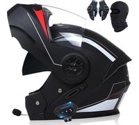 CUCKQUIC Cascos Abiertos,Integrado,Casco Integral Abatible para Motocicleta, Casco Modular, Casco con Bluetooth, Certificación Dot/ECE, Forro Suave Y Transpirable,Casco Abierto H,S=55~56CM