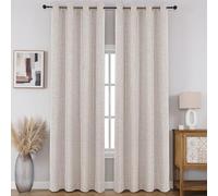 CUCRAF Cortinas 100% Opacas de 108 Pulgadas de Largo para Tratamiento de Ventanas, Cortinas de Lino sintético con Aislamiento térmico y Ojales para Dormitorio/Sala de Estar, Juego de 2 Paneles de