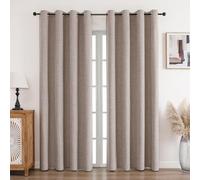 CUCRAF Cortinas opacas de lino 100% con ojales, 300 x 167 cm, juego de 2 unidades, térmicas, protección contra el frío, aislamiento acústico, para salón o dormitorio