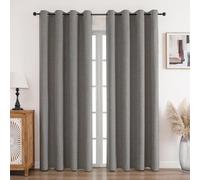 CUCRAF Cortinas opacas de lino 100 % con ojales, color gris claro, 229 x 167 cm, juego de 2 unidades, térmicas, protección contra el frío, aislamiento acústico, para salón o dormitorio