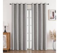CUCRAF Cortinas Opacas de Lino 100% con Ojales, Cortinas Opacas, 229 x 167 cm, Juego de 2 Unidades, Cortinas Térmicas, Protección contra el Frío, Aislamiento Acústico, para Salón o Dormitorio