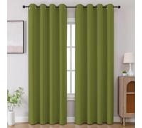 CUCRAF Cortinas Opacas para Dormitorio, Aislamiento térmico, oscurecimiento de la habitación, Cortinas de Ventana y Cortinas para Sala de Estar, 2 Paneles, 52 x 84 Pulgadas, Color Verde