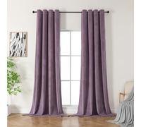 CUCRAF Juego de 2 cortinas de terciopelo con ojales, opacas e impermeables a la luz, alto 260 x ancho 140 cm, lujosas cortinas aislantes del calor para salón y dormitorio (violeta claro)