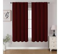 CUCRAF Juego de 2 Paneles de Cortinas Opacas Color Rojo Granate de 45 Pulgadas de Largo, Cortinas de oscurecimiento de habitación con Bolsillo para cortinero, Cortinas de oscurecimiento para