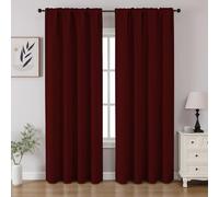 CUCRAF Juego de 2 paneles de cortinas opacas color rojo granate de 84 pulgadas de largo, cortinas de oscurecimiento de habitación con bolsillo para cortinero, cortinas para dormitorio y sala de estar,