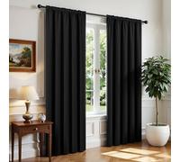 CUCRAF Juego de 2 Paneles de Cortinas Opacas Negras de 72 Pulgadas de Largo, Cortinas de oscurecimiento de habitación con Bolsillo para cortinero, Cortinas para Dormitorio, Sala de Estar, Cortina