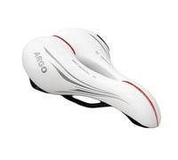 Cucuba® Sillín Montegrappa Original Ideal para Bicicletas De Montaña Bicicleta De Competición En Cuero Sintético 100% Producto Artesanal Canal Antiprostático Mod Argo 1370 (Color: Blanco)