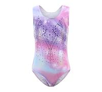 Cucudy Maillot de gimnasia para niñas de manga larga/sin mangas degradado color diamante leotardo danza ballet gimnasia atlética leotardos para niños 5 6 7 8 9 10 11 63 años