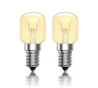 CucuGo Bombilla E14 Lampara de Sal,Bombilla Horno 300 Grados,T25 Bombillas E14 Luz Cálida 2700K para Bombilla Nevera,220-240V,Paquete de 2