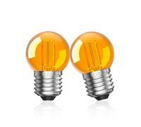 CucuGo Bombillas LED E27 Luz Calida 2W,G40 Bombilla E27 Vintage 2000K,Bombilla Decorativa Naranja Bajo Consumo,Equivalente 20W, No Regulable,Paquete de2