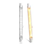 CucuGo R7s 118mm 300W bombilla halogena regulable AC220-240V r7s lineal blanco cálido 2800K proyector de lápices 5900lm para iluminación del hogar, trabajo, seguridad, calles, etc (2pcs)