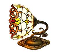 CuCummoo Aplique de pared vintage, 220 V, accesorios de iluminación de pared, Tiffany, iluminación de pared de cristal de colores para salón, dormitorio, escalera, pasillo