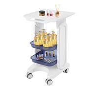 CuCummoo Carro médico de 3 niveles, carrito de belleza, carrito de trabajo, carrito de belleza, carrito de belleza con compartimento de almacenamiento y rueda de freno, carrito de belleza móvil