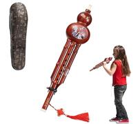 Cucurbit Flute Ethnic Instrument, Handmade Chinese Hulusi, Two Modes Wind Device, Traditional Music Instrument for Enthusiasts, Students, Children, and Professional Performers