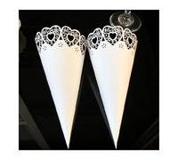 Cucuruchos Chuches Cumpleaños 50pcs Laser Cut Love Heart Lace Laying Candy Wedding Party Favors Confetti Cones Paper Cone Decoration Supplies Gift