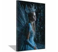 CUDAOO Alas Lienzo Pintura Príncipes Alados de Nieve decoración de pared moderna minimalista pared salon modern, dormitorio, hogar decoraciones（azul-20x30cm Enmarcado