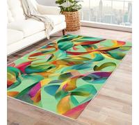 CUDAOO Alfombra Moderna con patrón geométrico, Pelo Corto Baile de Cintas para Sala de Estar, Oficina, Mesa de café, Cama, balcón(Verde-180x240cm