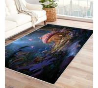 CUDAOO Alfombra Moderna con patrón geométrico, Pelo Corto Casa de Hongos para Sala de Estar, Oficina, Mesa de café, Cama, balcón(Azul-120x150cm