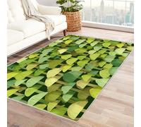 CUDAOO Alfombra Moderna con patrón geométrico, Pelo Corto Grupo de Hongos Verdes para Sala de Estar, Oficina, Mesa de café, Cama, balcón(Verde-150x180cm