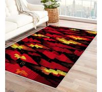 CUDAOO Alfombra Moderna con patrón geométrico, Pelo Corto Llama de píxeles para Sala de Estar, Oficina, Mesa de café, Cama, balcón(Negro-180x240cm