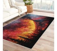 CUDAOO Alfombra Moderna con patrón geométrico, Pelo Corto Llama volcánica para Sala de Estar, Oficina, Mesa de café, Cama, balcón(Rojo-120x180cm