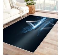 CUDAOO Alfombra Moderna con patrón geométrico, Pelo Corto Triángulo de luz para Sala de Estar, Oficina, Mesa de café, Cama, balcón（Azul-240x300cm