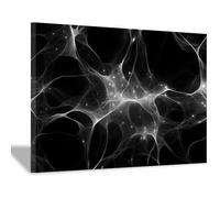 CUDAOO Cuadros abstractos Arte Abstracto Moderno de Línea Geométrica Redes neuronales para sala de estar, dormitorio decoración moderna para el hogar（Blanco y negro08-40x60cm Enmarcado