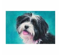 CUDAOO Divertido Arte de Pared de Animales Humor Perro Lengua fuera Para Cocina, Baño, Decoración de Dormitorio（blanco y negro-60x90cm Sin marco