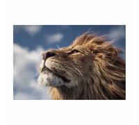 CUDAOO Divertido lienzo de león para arte de pared Leones con la cabeza en alto para mujeres, hombres, dormitorio, baño, decoración del hogar(marrón34-20x30cm Sin marco