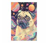 CUDAOO Impresiones de Lienzo de Animale Lindo,Impresión En Lienzo De Perro Contemplando las estrellas Imagen sobre para Decoración del Hogar Oficina（multicolor-60x90cm Sin marco