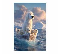 CUDAOO Impresiones de Lienzo de Animale Lindo,Impresión En Lienzo De Perro Escapando en un barco Imagen sobre para Decoración del Hogar Oficina（Naturaleza-70x100cm Sin marco