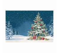 CUDAOO Lienzo decorativo de Navidad para pared Árbol de regalos Salón Dormitorio decoración festiva del hogar,regalo de temporada navideña（Azul154-70x100cm Sin marco