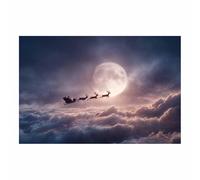 CUDAOO Lienzo decorativo de Navidad para pared Saltando en la noche Salón Dormitorio decoración festiva del hogar,regalo de temporada navideña（Gris claro y morado103-40x60cm Sin marco