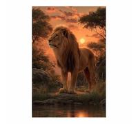 CUDAOO Lienzo decorativo para pared de leones Leones que reflejan la luz decoración de pared para sala de estar(Multicolor-40x60cm Sin marco