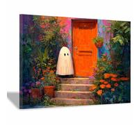 CUDAOO Lienzo Halloween Poster decoración de la habitación gótica Espíritus Puerta de Pie Para Habitación Sala Cocina Fiesta Casa Encanta(Multicolor29-20x30cm Enmarcado