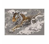 CUDAOO Tigre Cuadro En Lienzo Cuadro Decorativo Pinturas Tigres entre nubes Cuadros Decoracion Salon Modernos（Blanco-60x90cm Sin marco