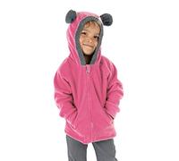 Cuddle Club Chaqueta Polar niño/niña Ropa Bebé y Niño de 0 a 5 años - Abrigo/Disfraz Bebé para Exterior con Cremallera y Capucha - BearFleeceJacketPink3T