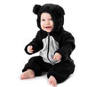Cuddle Club Mono Polar Bebé para Recién Nacidos a Niños 4 Años - Pijamas Infantiles Chaqueta de Invierno Abrigo Polar Niño Mono de Niños - BearBlack/White0-3m