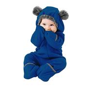 Cuddle Club Mono Polar Bebé para Recién Nacidos a Niños 4 Años - Pijamas Infantiles Chaqueta de Invierno Abrigo Polar Niño Mono de Niños BearDarkBlue3T